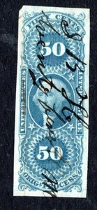 USA 1862-1871 Sc #R60a Imperf Original Process Revenue Stamp gebraucht - Bild 1 von 3