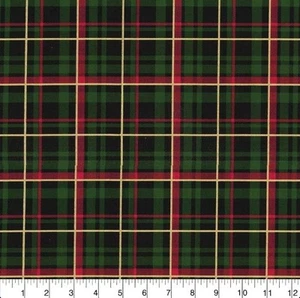 LINED WINDOW VALANCE CURTAIN 42 X 15 CHRISTMAS GREEN RED PLAID GLITTER - Picture 1 of 4