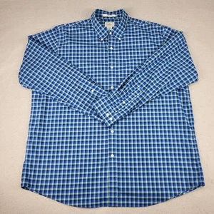 L.L.Bean Shirt Mens Extra Large Blue Green Wrinkle Free Traditional Fit Plaid - Picture 1 of 9