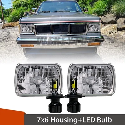 For GMC Sonoma S15 1982-1991 1992 1993 2Pcs 7x6 LED Headlight High/Low Beam H4 Foto 1 de 4