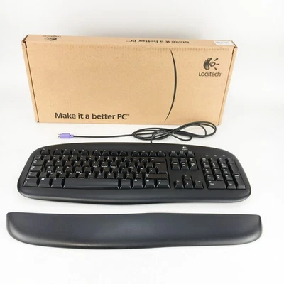 Logitech (967447-1120) UK Layout Deluxe Black OEM Keyboard (PS/2 Connector) - Image 1 of 4