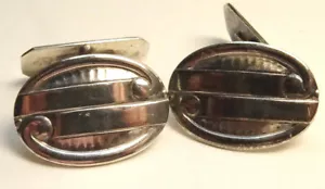 Art Deco Cuffbutton Cufflinks 835 Silver Cuff Left No.23 - Picture 1 of 2