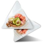 2 x Triangle Stickers  10cm - Heathly Fats Nutrition Health Fitness Diet  #45310