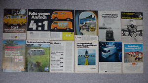 12 Seiten Original Werbungen VW Bus T2 Bulli in der Werbung (Volkswagen)