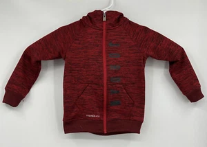 Red Nike Air Jordan Therma-Fit Zip up Hoodie Sweatshirt Youth Sz 3-4 Years - Picture 1 of 5