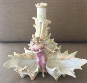 Antique German Bisque Saxony Art Nouveau Muse Woman Sea Shells Carl Conta Boehme - Picture 1 of 12