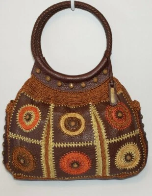 ISABELLA FIORE MULTICOLOR SET IN STONE JEWELED CROCHETED SHOULDER HANDBAG MP$695 - Image 1 of 4
