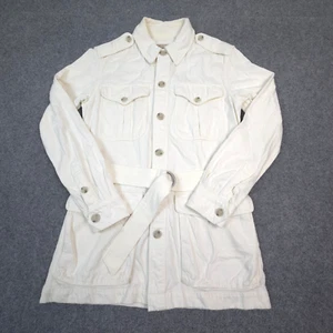 Ralph Lauren Jacket Women SMALL White Utility Denim Trench Coat Winter Size S - Picture 1 of 7