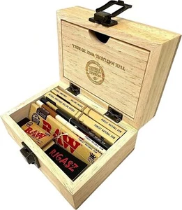 Juego de regalo de caja enrollable de madera RAW con papeles y puntas para fumar RAW - Imagen 1 de 8