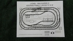 LIONEL 1964 ADDAMS FAMILY 5' x 9' SUPER O DISEÑO DE TREN FOTOCOPIA DE INSTRUCCIONES - Imagen 1 de 11