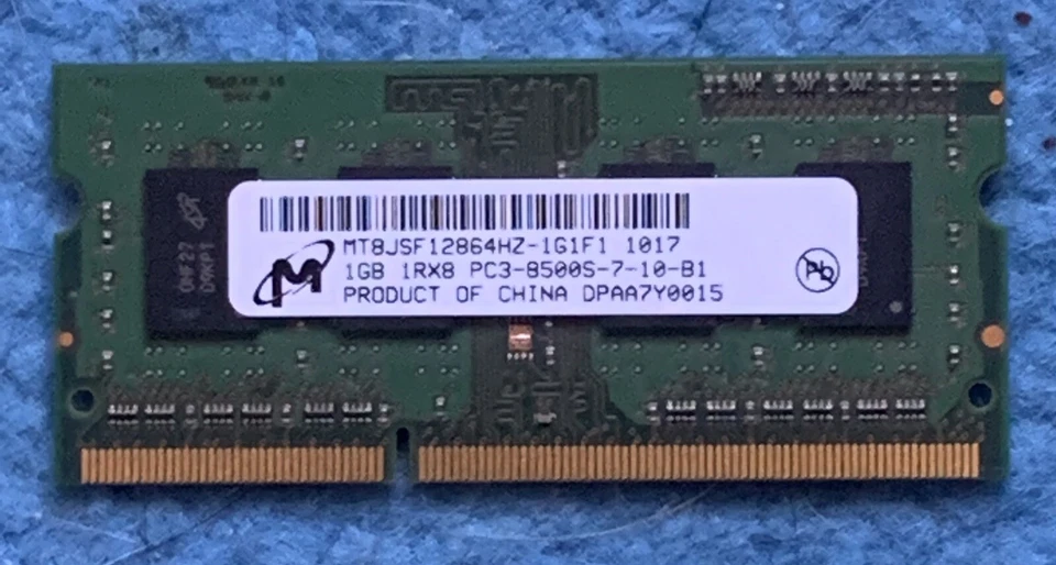 1GB 2GB DDR3 SODIMM (2x 1GB) 8500s Macbook Pro 2009 2010 A1278 Laptop RAM - Image 1 of 1