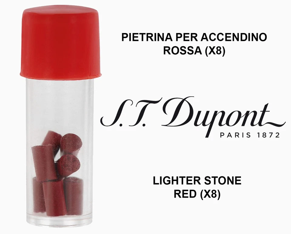 S.T. DUPONT RICAMBIO PIETRA FOCAIA ACCENDINI TUBETTO DA 8 PIETRINA ROSSA 900651 - Immagine 1 di 1