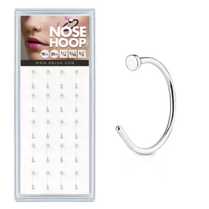 20ct Nose Hoops Display 316L Surgical Steel Nostril Piercings Wholesale - Picture 1 of 1