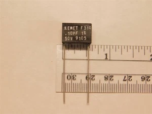 5 Vintage Kemet F310D1003F050 .10uF 50V 1% Metalized Plastic Film Capacitors - Picture 1 of 1