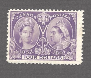 Canada Stamp #64 $4 1897 Victoria Jubilee, MH, F, CV +/- $1,200 - Picture 1 of 2