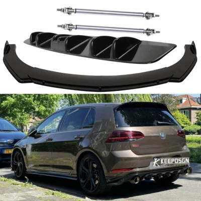 Front Bumper Lip Spoiler Splitter+Rear Diffuser Lip For Volkswagen Golf MK6 MK7 - Image 1 of 4