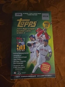 2001 Topps Series 1 50th Anniversary Green Baseball Box - Picture 1 of 4