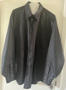 Geoffrey Beene Shirt Mens Black Long Sleeve Button Up Size 16.5 34-35 - Picture 1 of 6