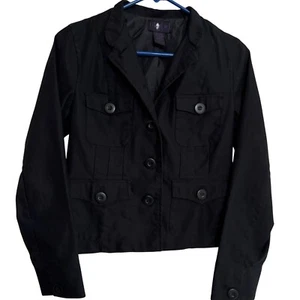 Vintage Morbid Threads Jacket Womens M Black Y2K Hot Topic Corporate Goth Punk - Picture 1 of 12