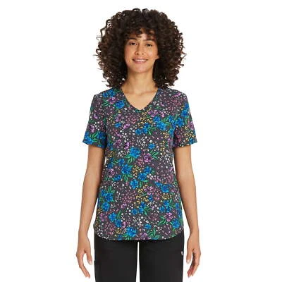 Scrubstar Women's Blooming Petals V-Neck Scrub Top Size 3XL Color Pewter - Image 1 of 4