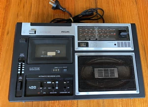 Vintage Philips 498 Tape Cassette Radio Recorder 3 Band - Tested Fully Working - Picture 1 of 6
