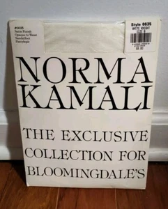 Vintage Norma Kamali Bloomingdale's Satin Finish White Knight Pantyhose B New NR - Picture 1 of 4