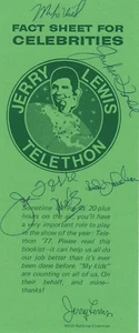 Torre/Harrelson/Vail/Todd Autographed Signed Jerry Lewis Pamphlet - w/COA - Picture 1 of 1