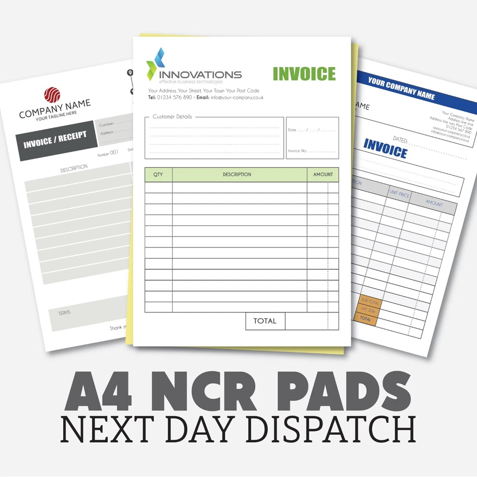 Personalised A4 Duplicate Invoice Book • Order Pad • NCR Pad • Receipt Pad - Image 1 of 4