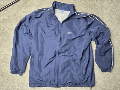 Reebok Men's Windbreaker Jacket Lined Size Large Color Blue Full Zip Vintage  - Image 1 of 4
