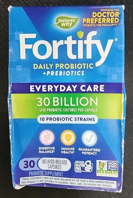 Nature's Wat Fortify Probiótico Diario + Prebióticos 30 Cápsulas Fecha de Caducidad 12/2025 Foto 1 de 4