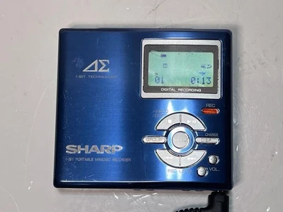 Sharp MD Player MD DR7 MDLP Walkman Recorder Blue Used Japan Tested - Image 1 of 4