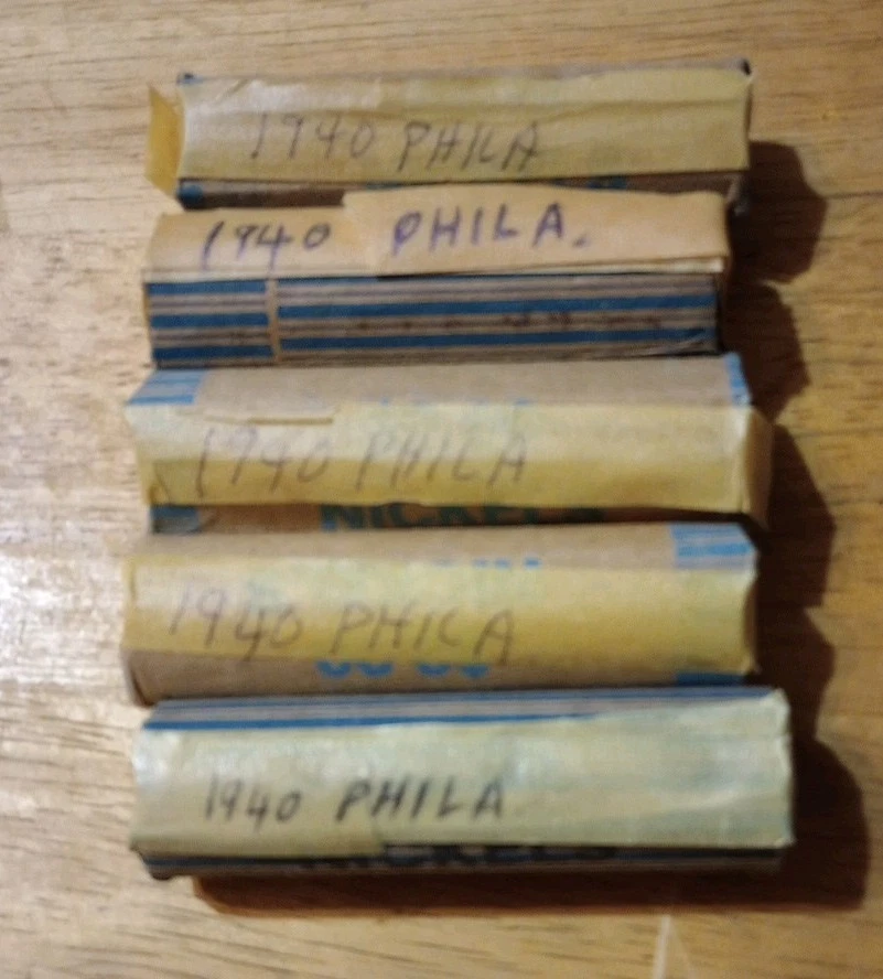 1940 P Nickels Circulated 5 Rolls - Image 1 of 1