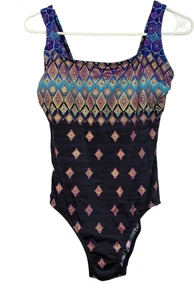 Costume da bagno intero donna Longitude blu verde taglia 10 - Foto 1 di 6