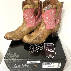Dan Post Women's Size 10M Boots LAD 6 Brown Pink Floral Round Toe Cushioned - Picture 1 of 15