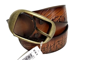 EAGLE LEATHER USA made TOOLED buckle belt 40 WESTERN mens New SUNRISE - Picture 1 of 6