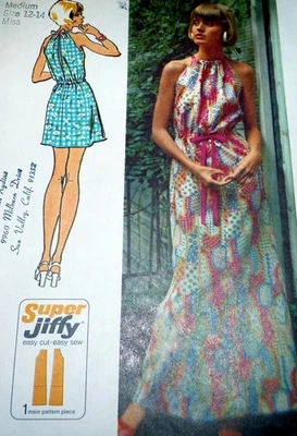 *LOVELY VTG 1970s DRESS Sewing Pattern MEDIUM FF - Image 1 of 2