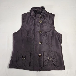 Women's Vest, Tribal Brand, Size Medium, Brown, Two Pockets, Zipper and Button - Picture 1 of 11