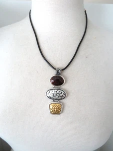 CHICOS TRI COLOR PENDANT NECKLACE 16-20" - Picture 1 of 2