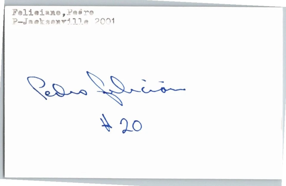 -Pedro Feliciano- (d.2021) Signed/Autograph/Auto Index Card New York Mets MLB - Image 1 of 1