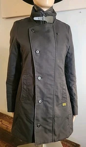 G Star Raw Originals Womens Black Cotton Denim Jacket Coat Size M Quilted Lining - Picture 1 of 18