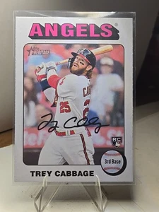 2024 TOPPS HERITAGE TREY CABBAGE RC WHITE BORDER ANGELS - Picture 1 of 2