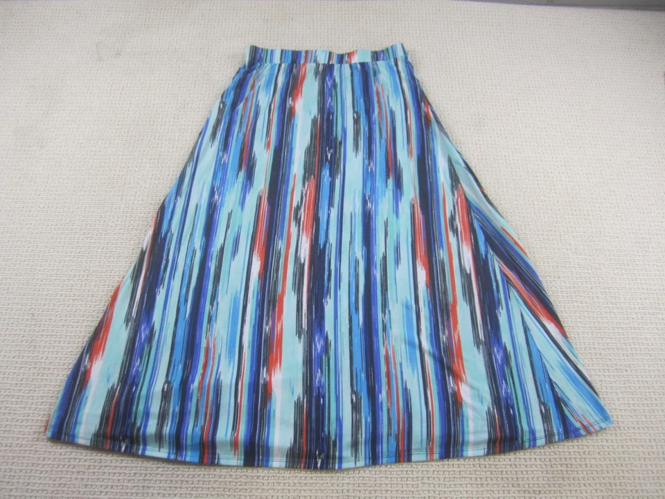 Saia Cato Feminina Grande Azul Multicolorido Floral Lápis Mistura de Poliéster Casual - Imagem 1 de 4