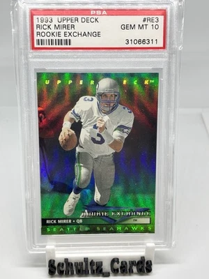 Rick Mirer 1993 Upper Deck Football Rookie Exchange #RE3 PSA 10 TOUGH GRADE - Image 1 of 3