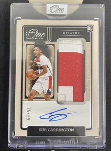 2024-25 Panini One And One Bub Carrington RC Rookie Auto Patch /99 - Picture 1 of 4