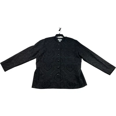 Blazer Alfred Dunner Mujer Talla Grande 16W Negro Manga Larga Foto 1 de 4