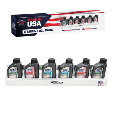 Remolque Pit Posse 6 latas de aluminio montaje en estante de aceite hecho en EE. UU. garaje (plateado) Foto 1 de 4