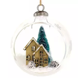 Ornamento Globo Neve - Diorama Vetro Albero di Natale Decorazione Festività - Foto 1 di 4