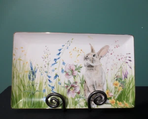 WILLIAMS-SONOMA - New FLORAL MEADOW Rectangular Platter - 14" x 8.5" - 3  Pounds - Picture 1 of 6