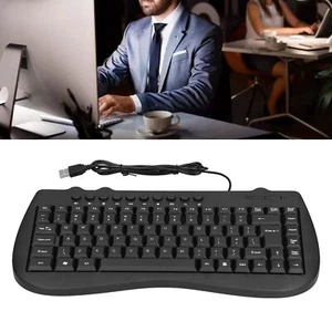 USB Keyboard Durable Plastic 87 Keys KB‑301B Keypads General Ergonomically C GS0 - Picture 1 of 18