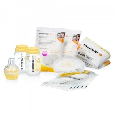 Medela Breastfeeding Starter Kit: Bottles, Nursing Pads, Nipple Cream, Bags NIB - image 1 of 4